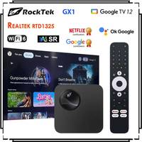 RockTek GX1 UHD Google TV 12 Box Netflix Google Certified Realtek1325 A55 Edge AI Support Dolby Atmos Vision 2T2R Android TV Box