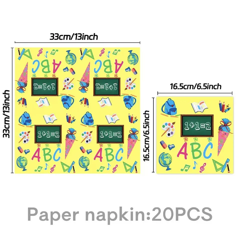 School Season Disposable Paper Tableware Set description 5