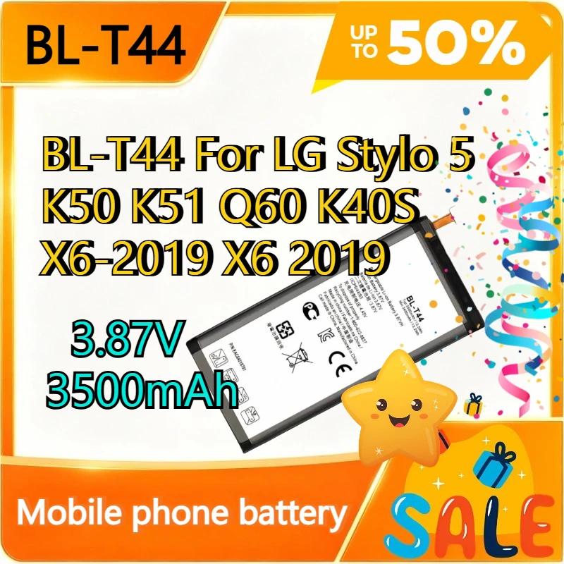 New High Quality Phone Battery 3.87V 3500mAh BL-T44 For LG Stylo 5 K50 K51 Q60 K40S X6-2019 X6 2019