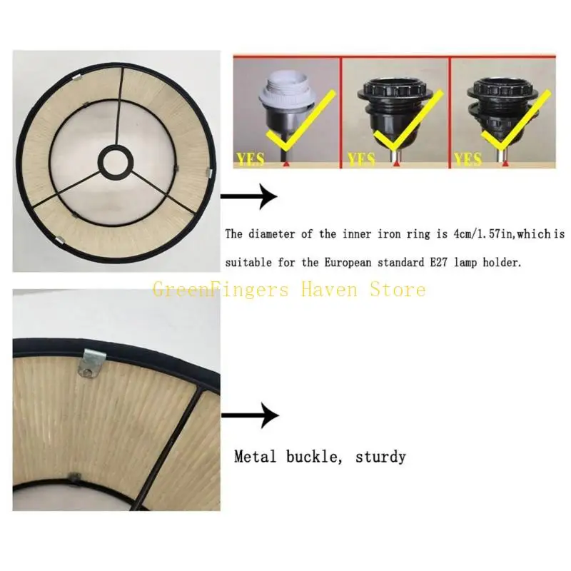 F68D Heavy Duty Bamboo Lamp Shade Marble Print Rust Resistant Multifunctional Use Suitable for Residential Commercial Spaces