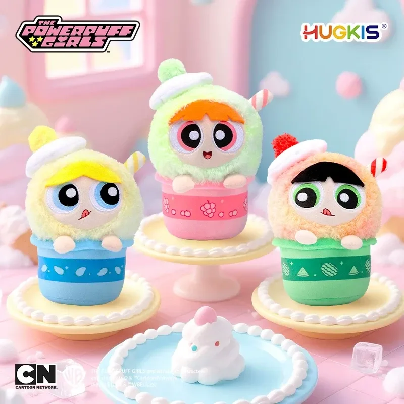

Плюшевая игрушка HUGKIS Powerpuff Girls Shaved Ice, мягкая милая кукла, украшение для дома, подарок на День святого Валентина для подруги