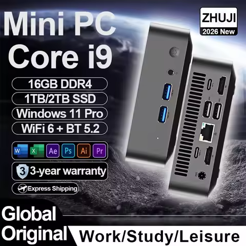 2026 Mini PC Windows 11 Intel Core i9 9900U Core i3 6100U Portable Desktop PC 16GB DDR4 1TB 2TB SSD Gaming Computer office PC