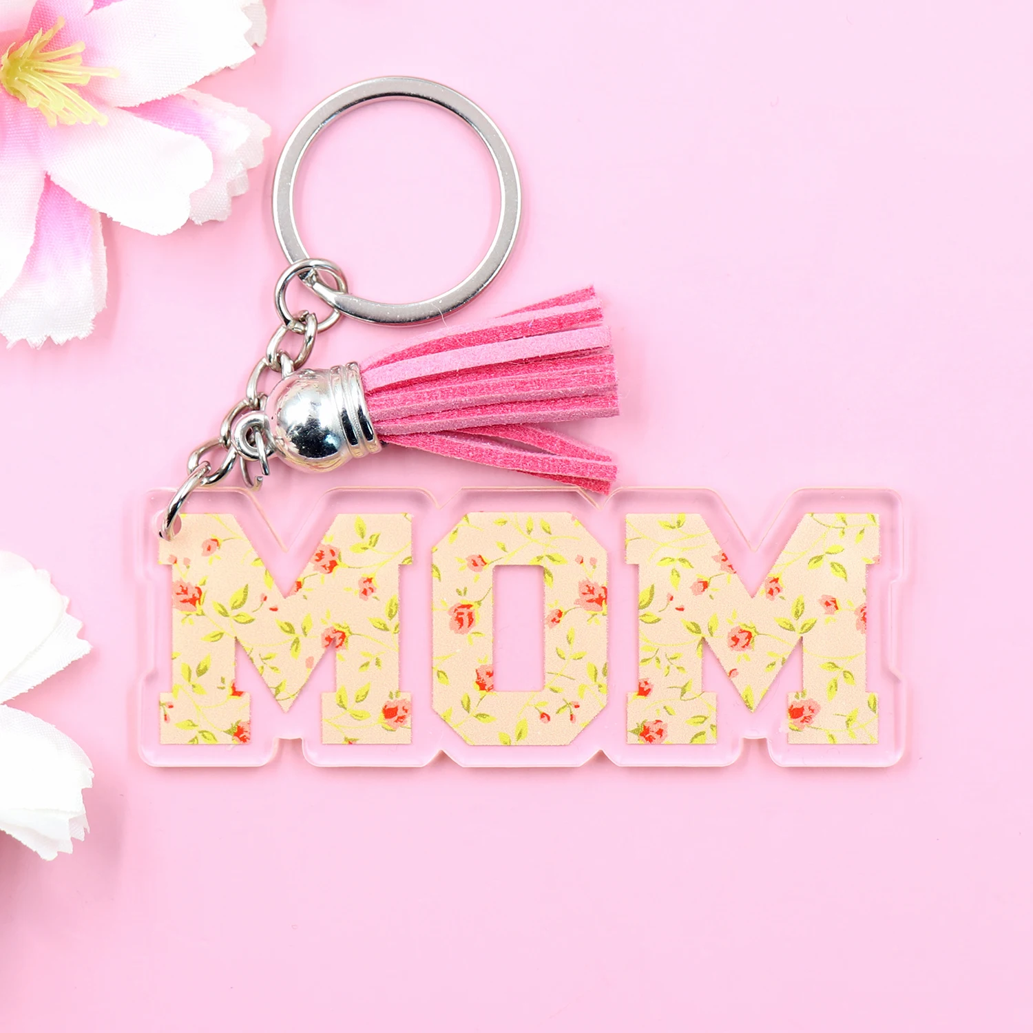 3inches Mom Keychain,Mom gift, Glitter Acrylic Keychain