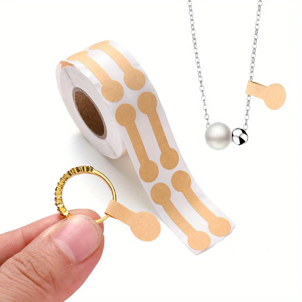 500Pcs/Roll Blank Paper Price Tags Portable Self Adhesive Stickers Jewelry Hangtags Necklace Ring Display Packaging Wholesale