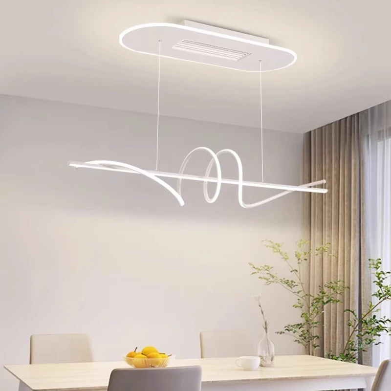 Luces de ventilador de techo blancas modernas para sala de estar, candelabros para comedor, lámpara colgante, luces de techo colgantes con luces led