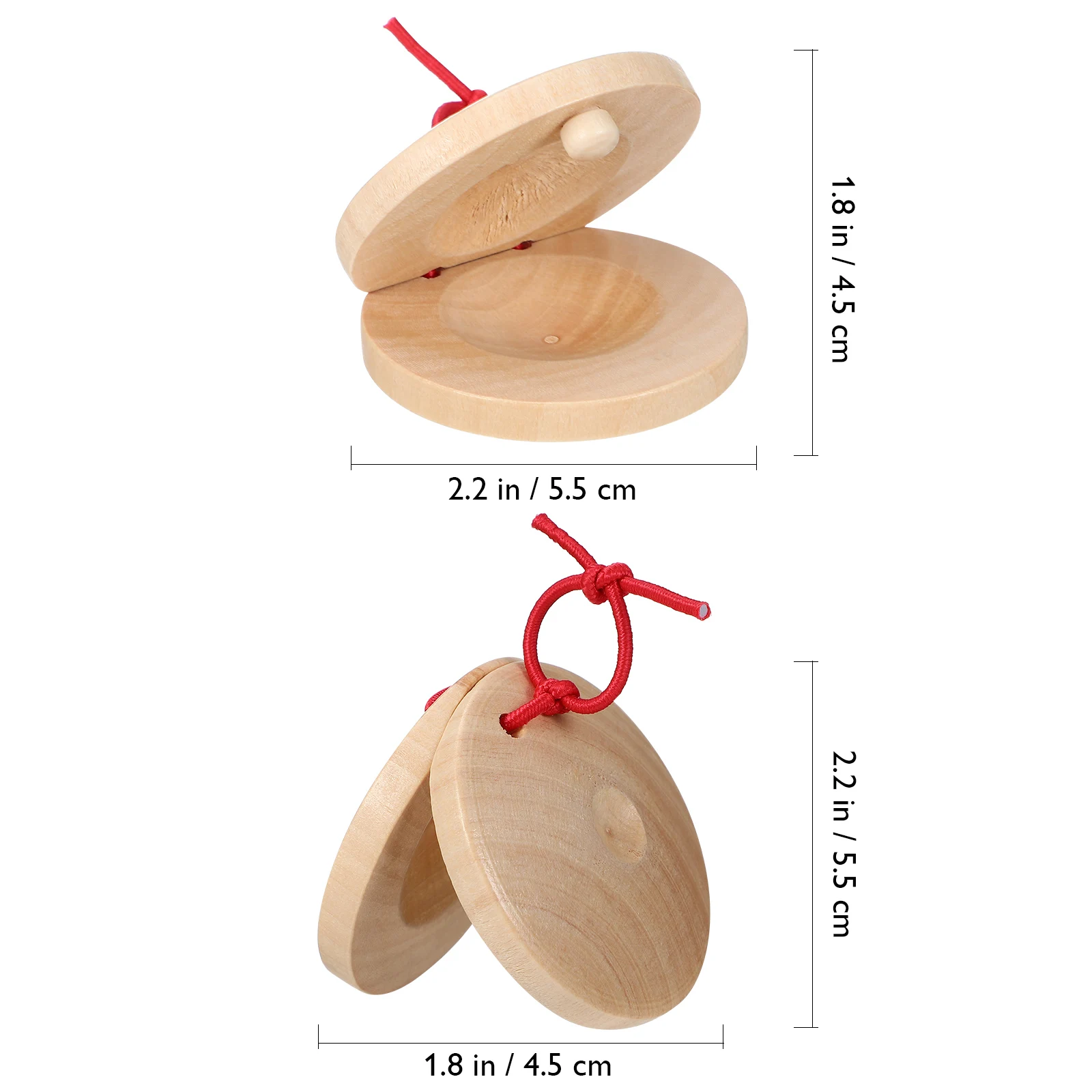 12 Pcs Wooden Castanets Musical Instrument Toy Kids Percussion Instruments Children Toddler Toys