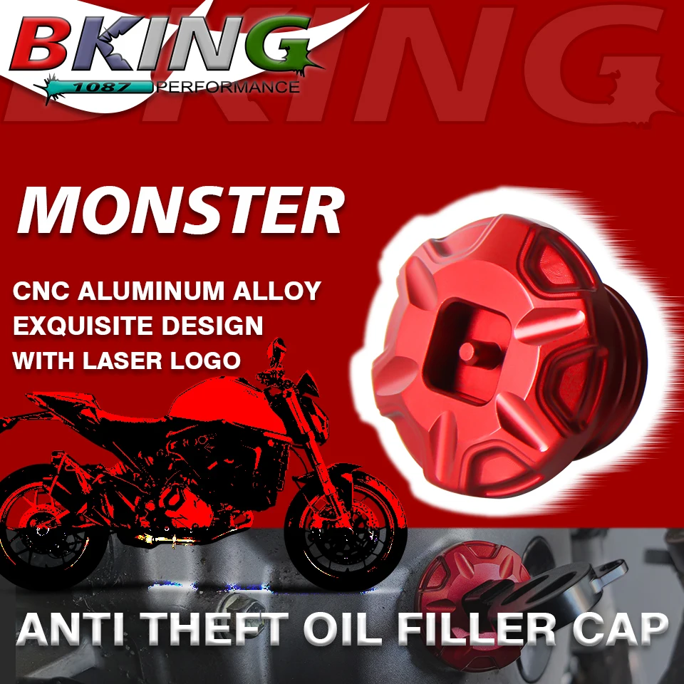 Newest Tamper Resistant Anti theft Engine Oil Filler Cap For Ducati Monster 620 696 795 796 797 821 937 S2R 800 30th 1200 1100