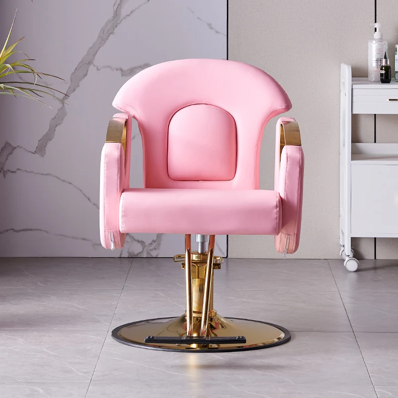 

Pink Chair Hair Salon Equipment Beauty Salon Furniture Luxury Style Beauty Barber Chairs
