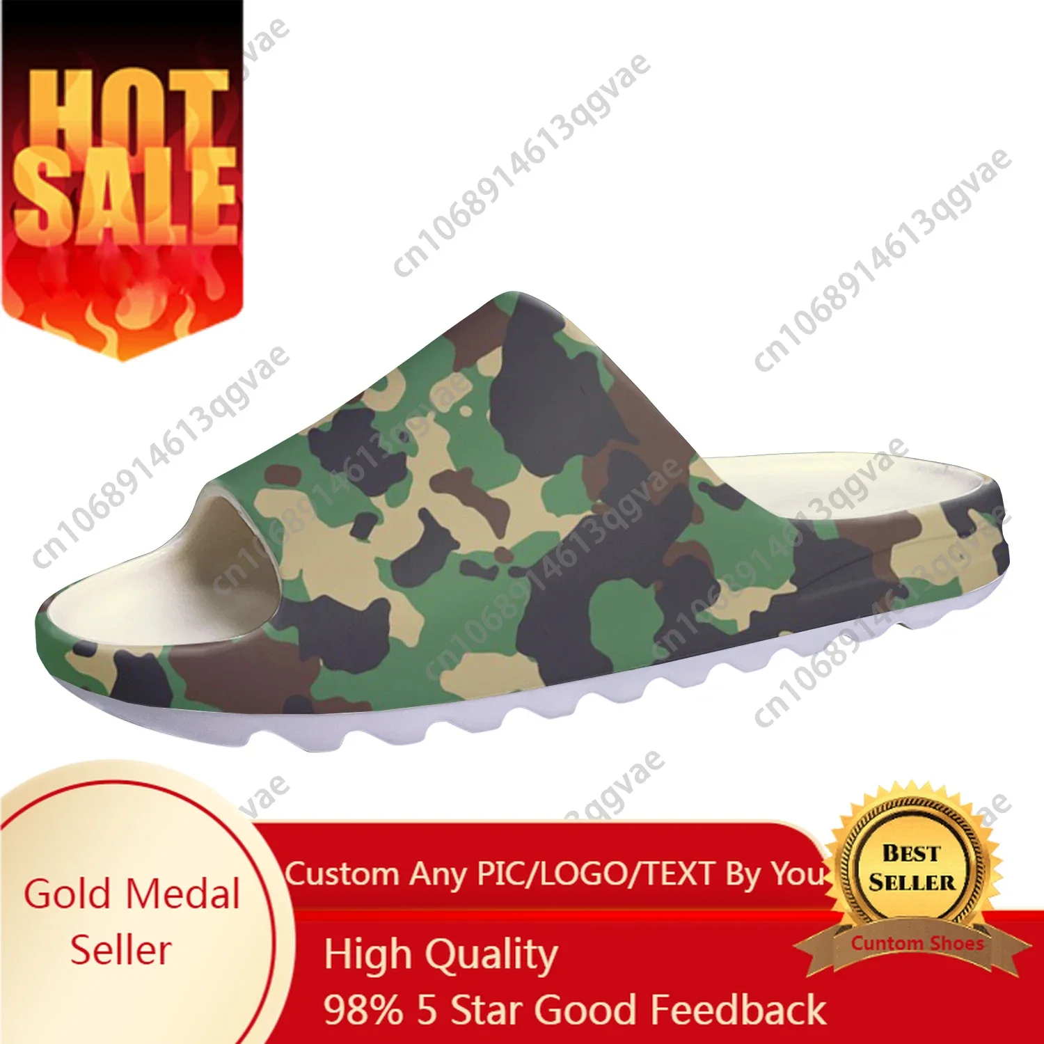 

Camo Force Soft Sole Sllipers Home Clogs Step on Water Shoes Mens Womens Teenager Army Camouflage Customize on Shit Sandals