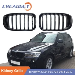 ABS Front Replacement Kidney Grill Single Line 1 Slat for BMW X3 X4 F25 F26 2014 2015 2016 2017 2018 Bumper Grills Accessories