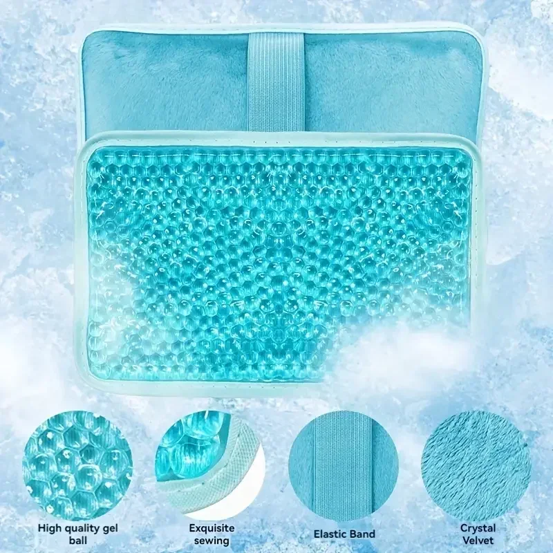 Gel Beads Ice Pack Ice Bag with Strap Reusable Hot & Cold Pack Compress for Knee Shoulder Face Skin Care Pads Eye Mask