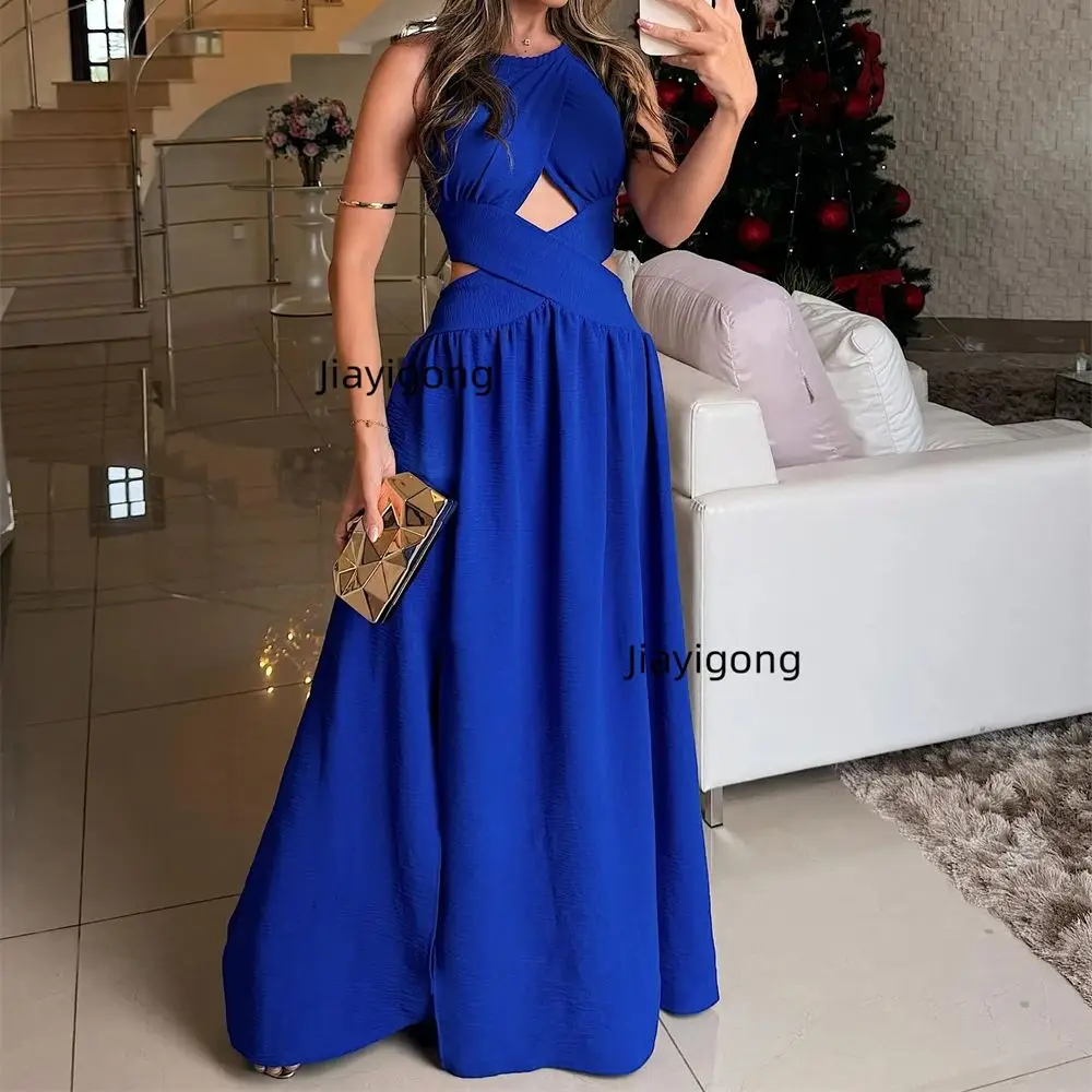 

Jiayigong Prom Fashion Elegant Jewel A-line Formal Ocassion Gown Draped Stain Evening Dresses