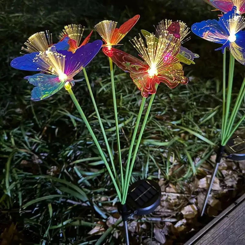 Vibrant Solar-Powered 1pc Butterfly Garden Stake LED Outdoor Decor with Smart Sensor Perfect for Yard & Patio Ambiance, Garden