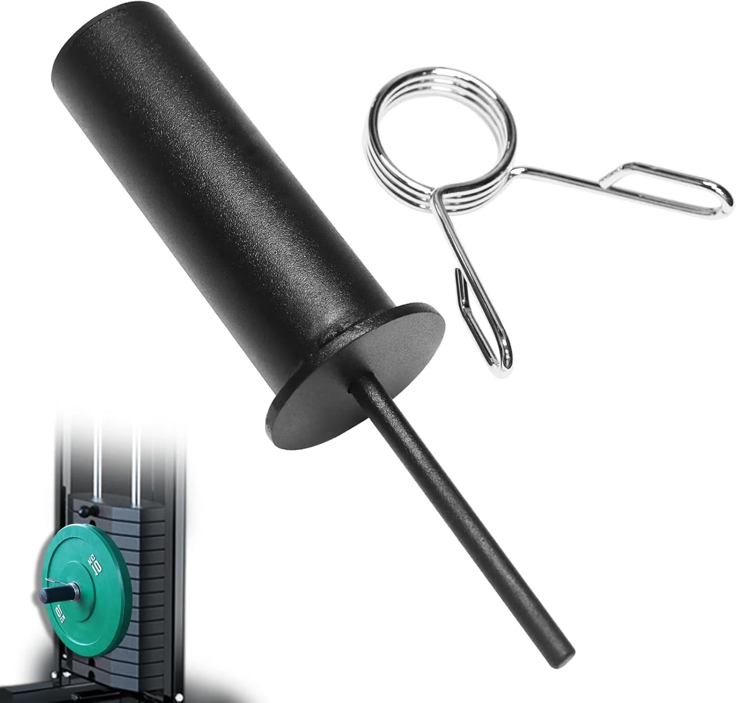 Weight Stack Pin with Spring Clip Collar Weight Stack Extender Pin for Cable Machines and Functional Trainer Commercial Home Gym