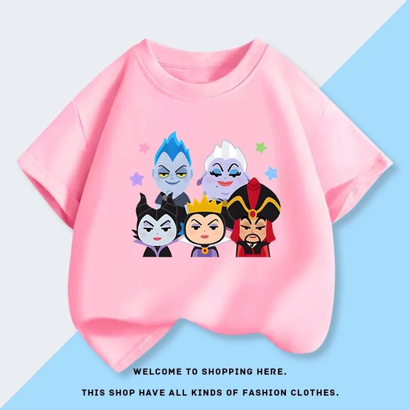 

Новая детская футболка 2026 года: хит продаж, с принтом Disney Villain Sky Team, из чистого хлопка, дышащая, для всей семьи