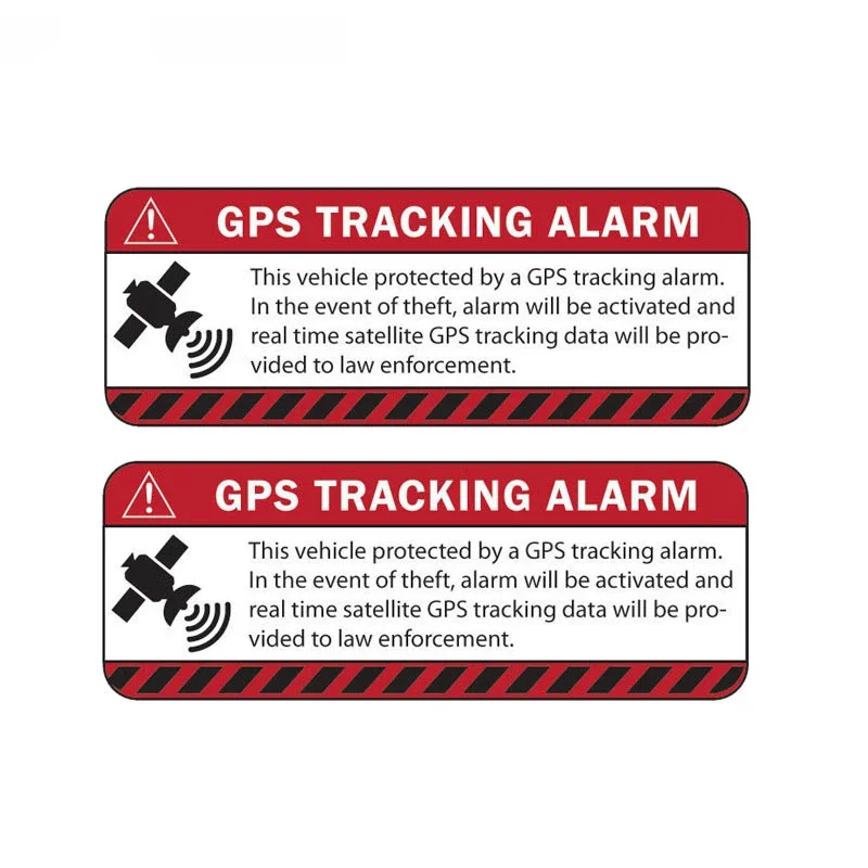 2 X Car Sticker avvertimento riflettente GPS TRACKING ALARM decalcomania parti del motociclo accessori impermeabili decalcomanie decorative, 13cm *