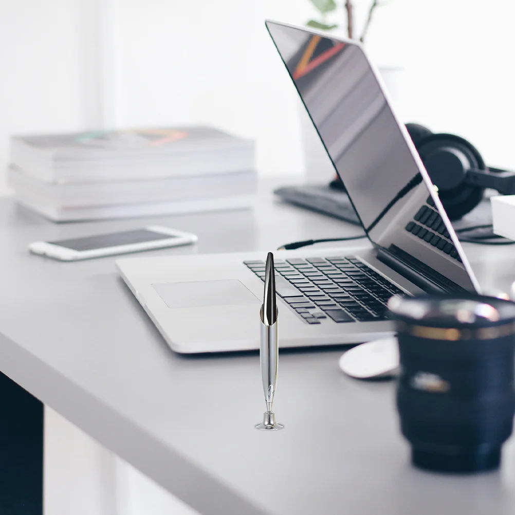 2 قطعة حامل أقلام أنيق من الفولاذ المقاوم للصدأ ملحق مكتبي حامل قلم واحد لكتابة أقلام ديكور أنيق للطلاب