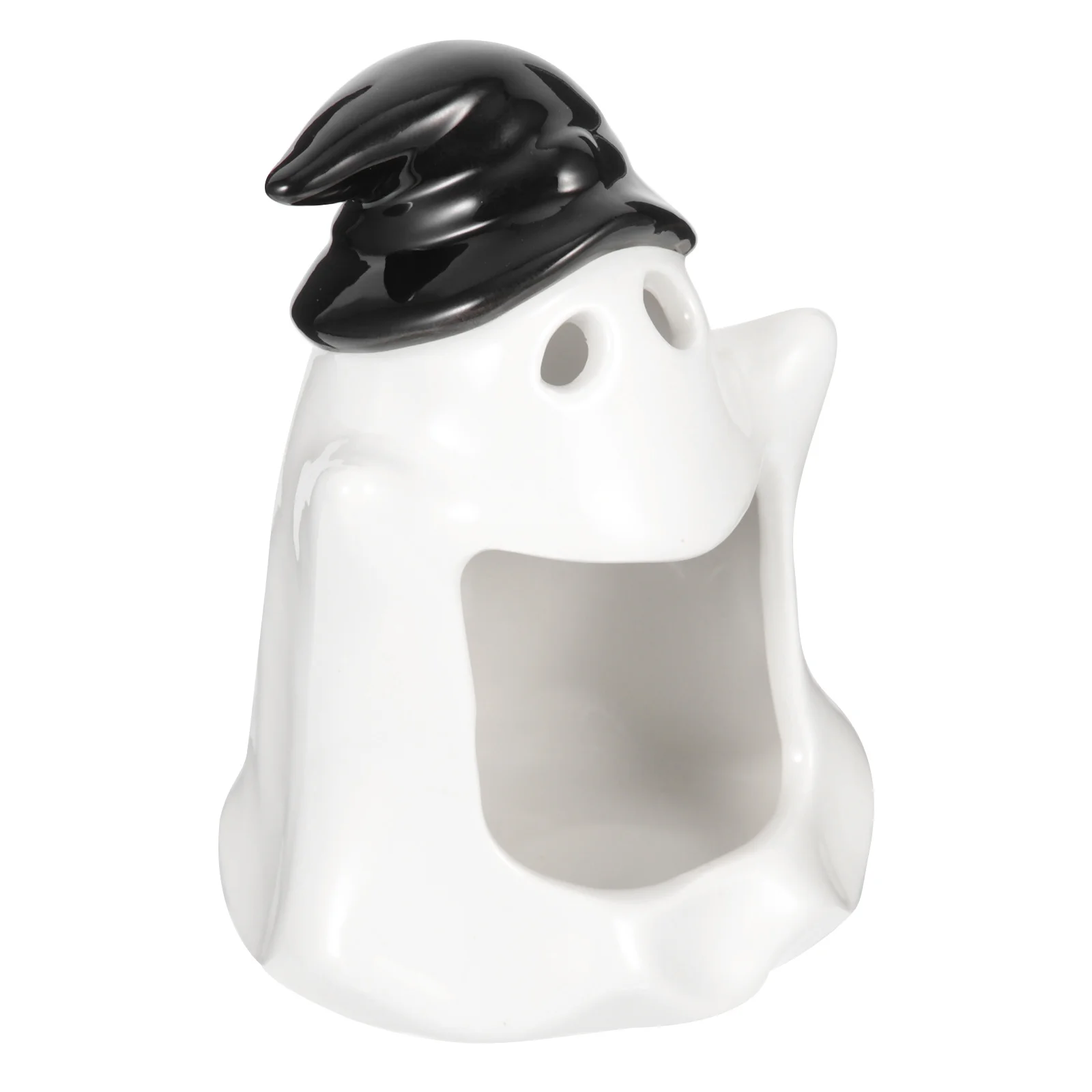 

Ceramic Ghost Tealight Holder Halloween Container Wear Resistant Party Holder Halloween Gift Ghost Candleholder