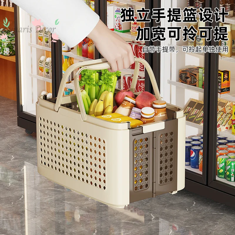 Shopping cart shopping cart trailer pulling goods folding portable hand-pulled shopping cart for the elderly durable