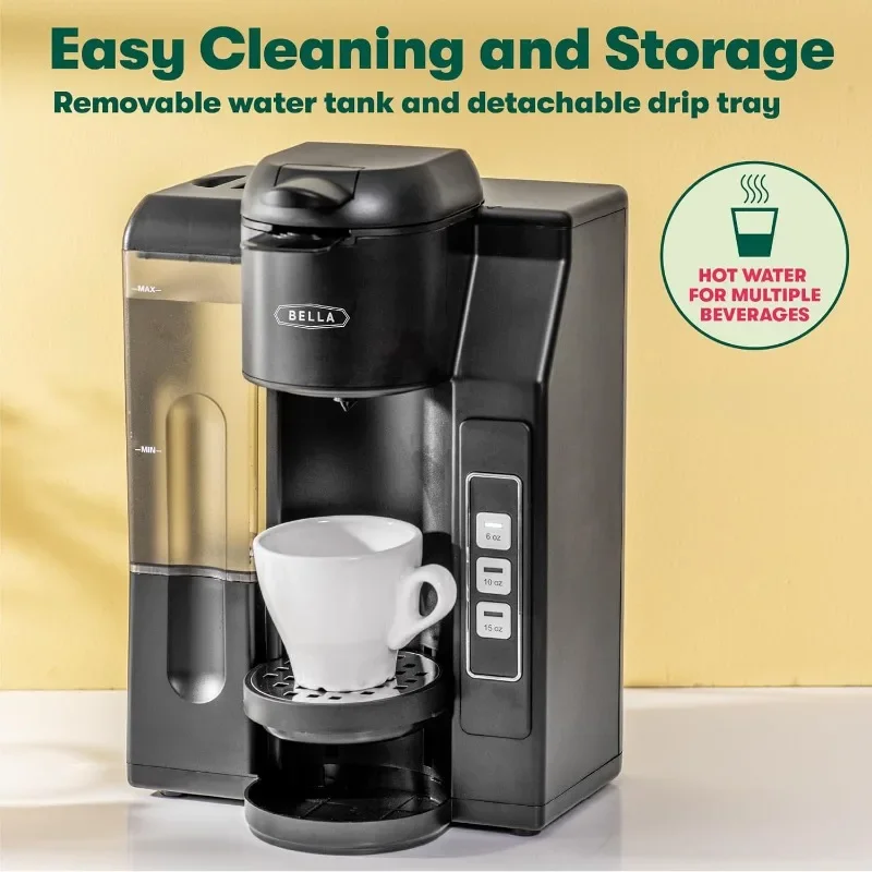 

OUIO Single Serve Coffee Maker, Dual Brew, 40 Fluid Ounces - Brewer with Removable Water Tank & Adjustable Drip Tray