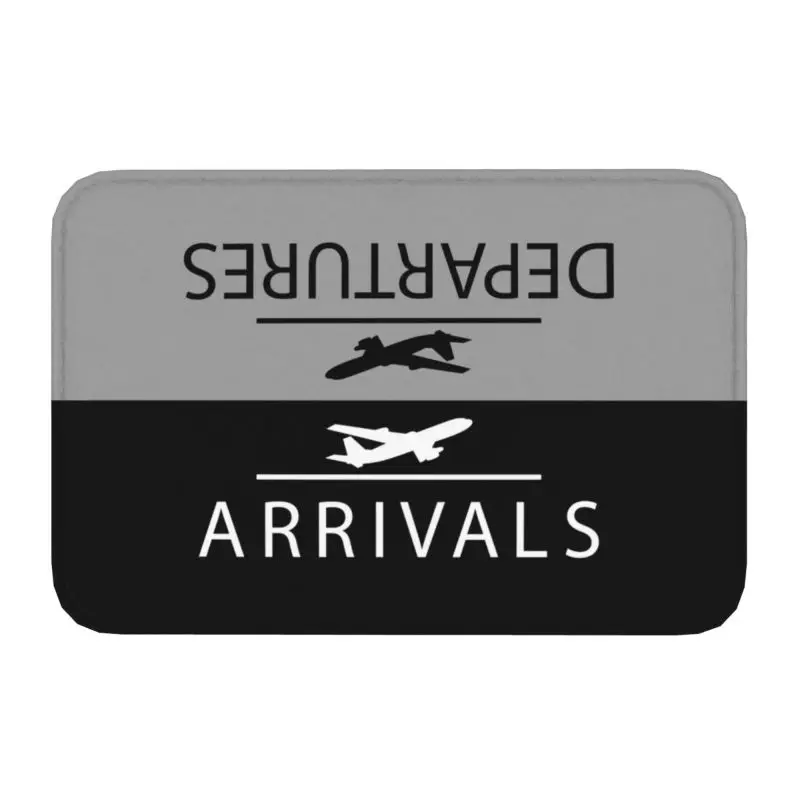 Custom Plane Arrivals And Departures Doormat Mat Anti-Slip Aviation Airplane Aviator Pilot Bathroom Kitchen Rug Carpet 40*60cm