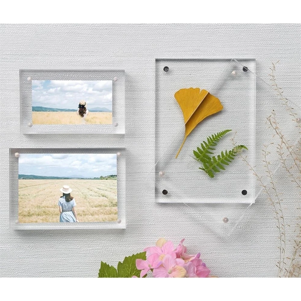 100*70mm Acrylic Menu Sign Holder Photo Frame Block Table Label Holders Paper Name Card Frame Table Desk Sign Display Stand