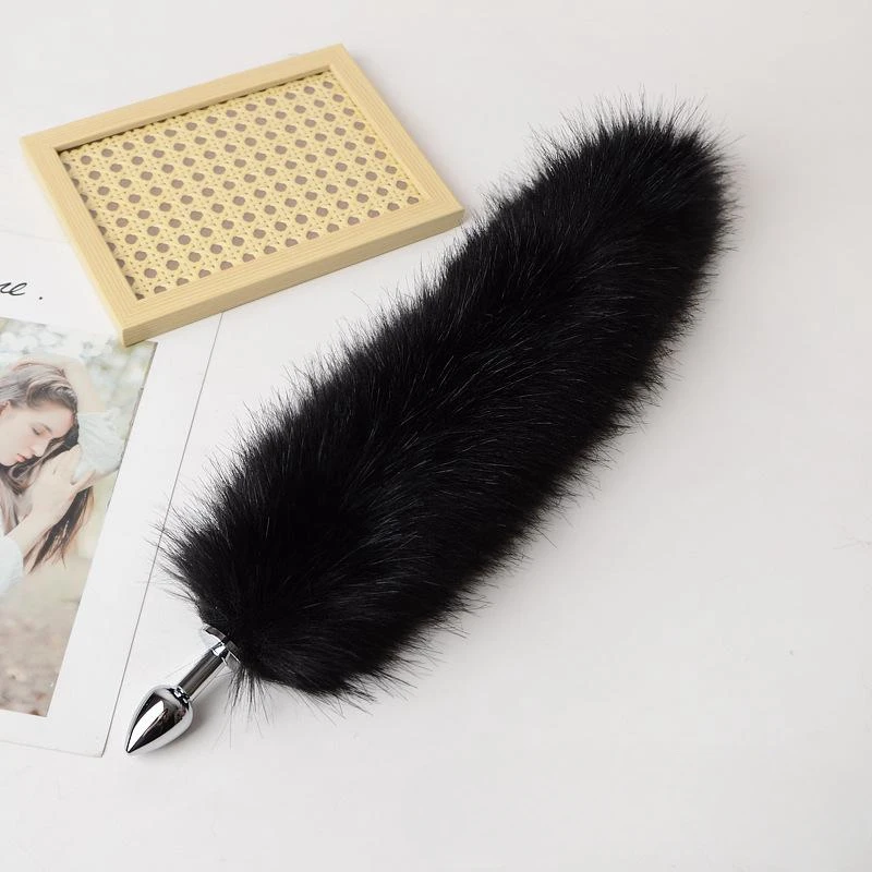 Detachable Anal Expander Butt Plug with Matched Long Short False Fox Tail for Couple BDSM Cosplay Anus Dilation Sex Toys