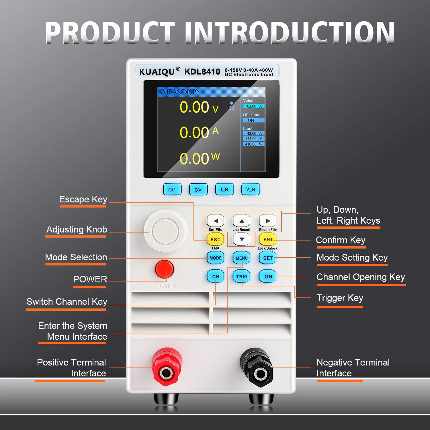 KUAIQU testeur de batterie de charge électrique cc Programmable professionnel 150V 40A 400W compteur de charge à commande numérique mieux que 5410A