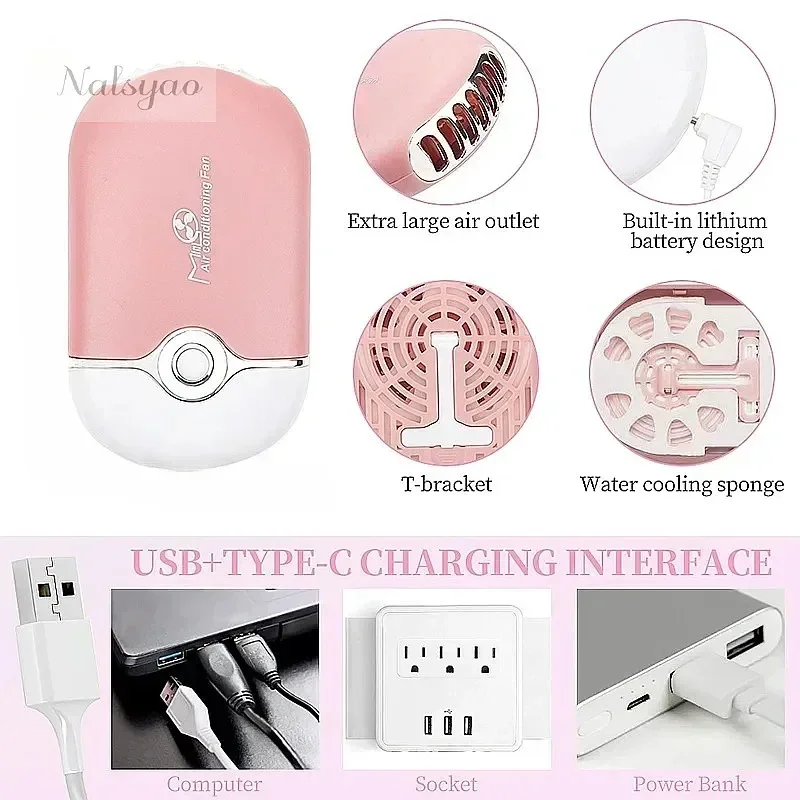 Mini USB Charging Eyelash Fan Graft Blower Extension Lashes Dryer Fast Dry Glue Air Conditioning Women Makeup Tools