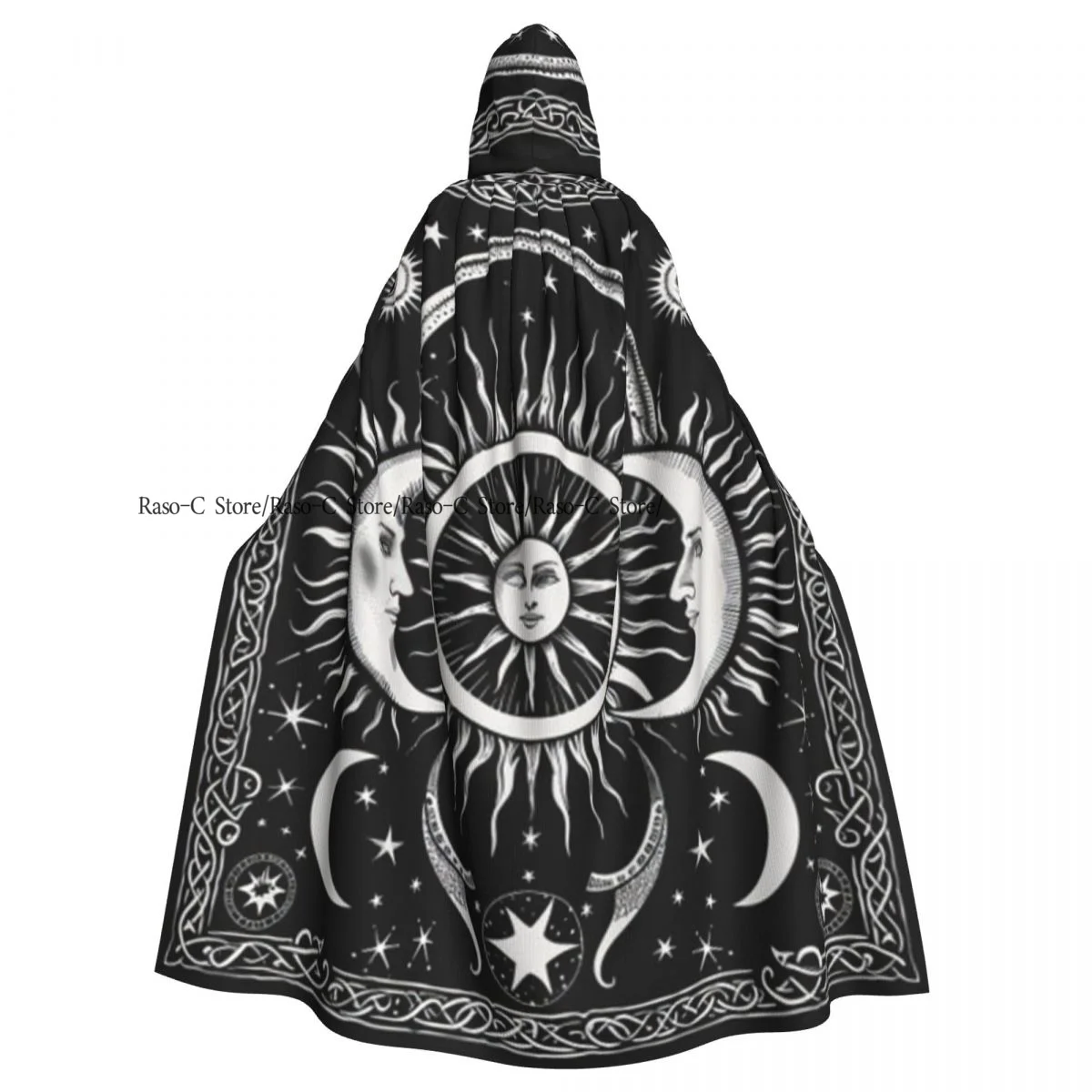 Unisex Adult Zodiac Signs Art Cloak with Hood Long Witch Costume Cosplay