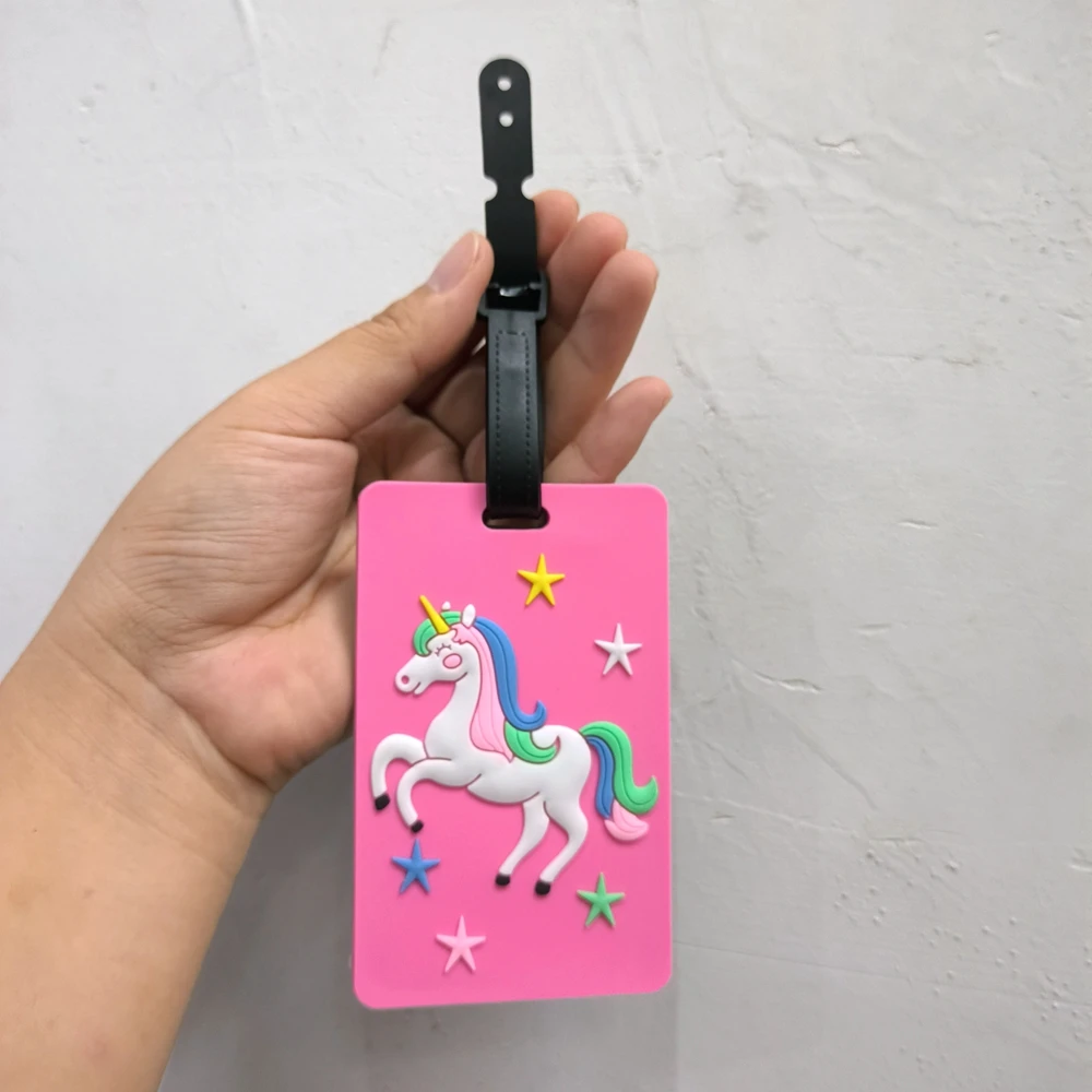 1pc/2pcs unicorn luggage tags for adult business trips, airport luggage, anti loss ID tags, pendants, name tags, men and women