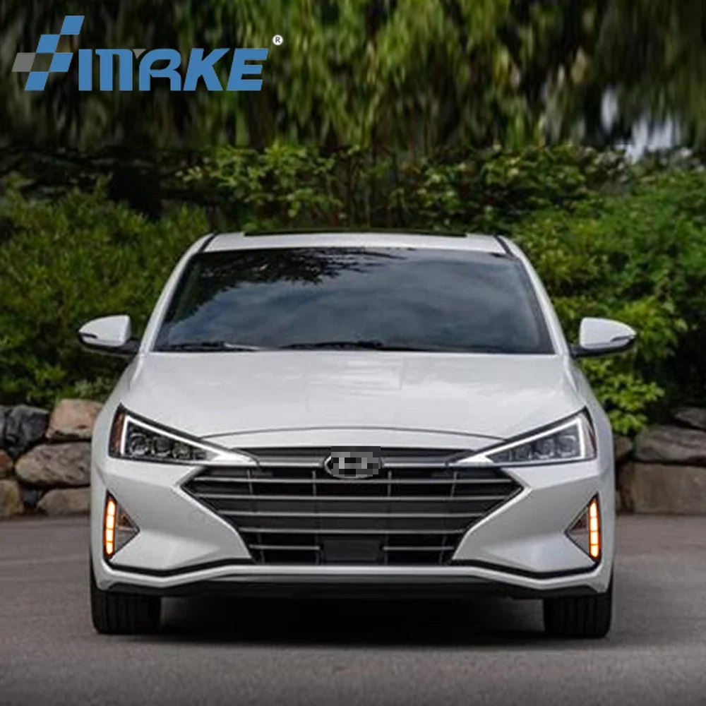 LED Daytime Running Lights for Hyundai Elantra 2019 2020 2021With Yellow Turn Signal DRL Car Auto Daylight Fog Lamp With Driving