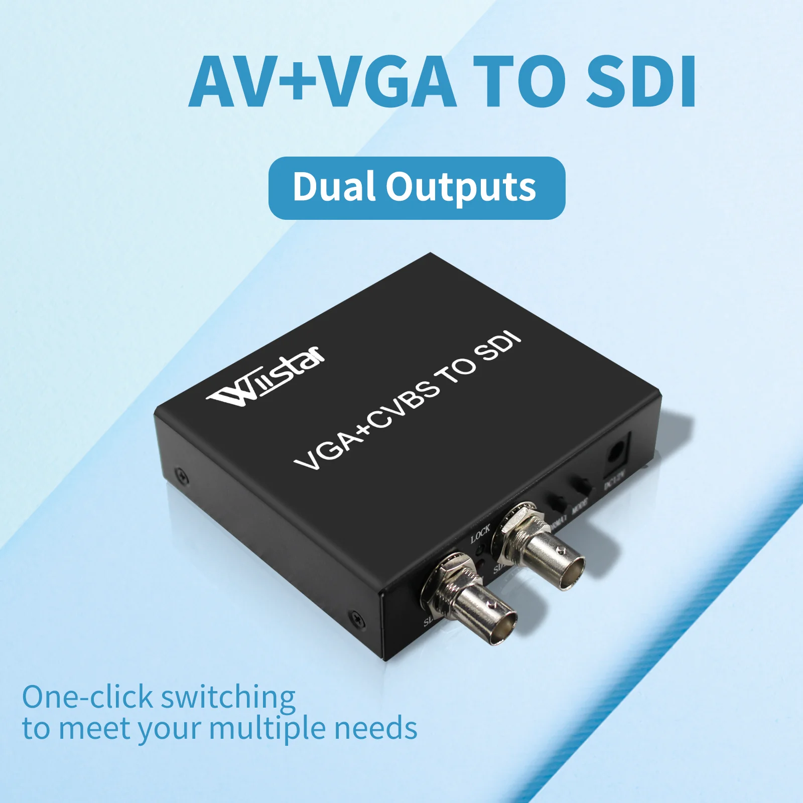 Преобразователь Wiistar VGA+CVBS в двойной 3G-SDI/HD-SDI, выход 720p/1080p, VGA и композитный видеовход