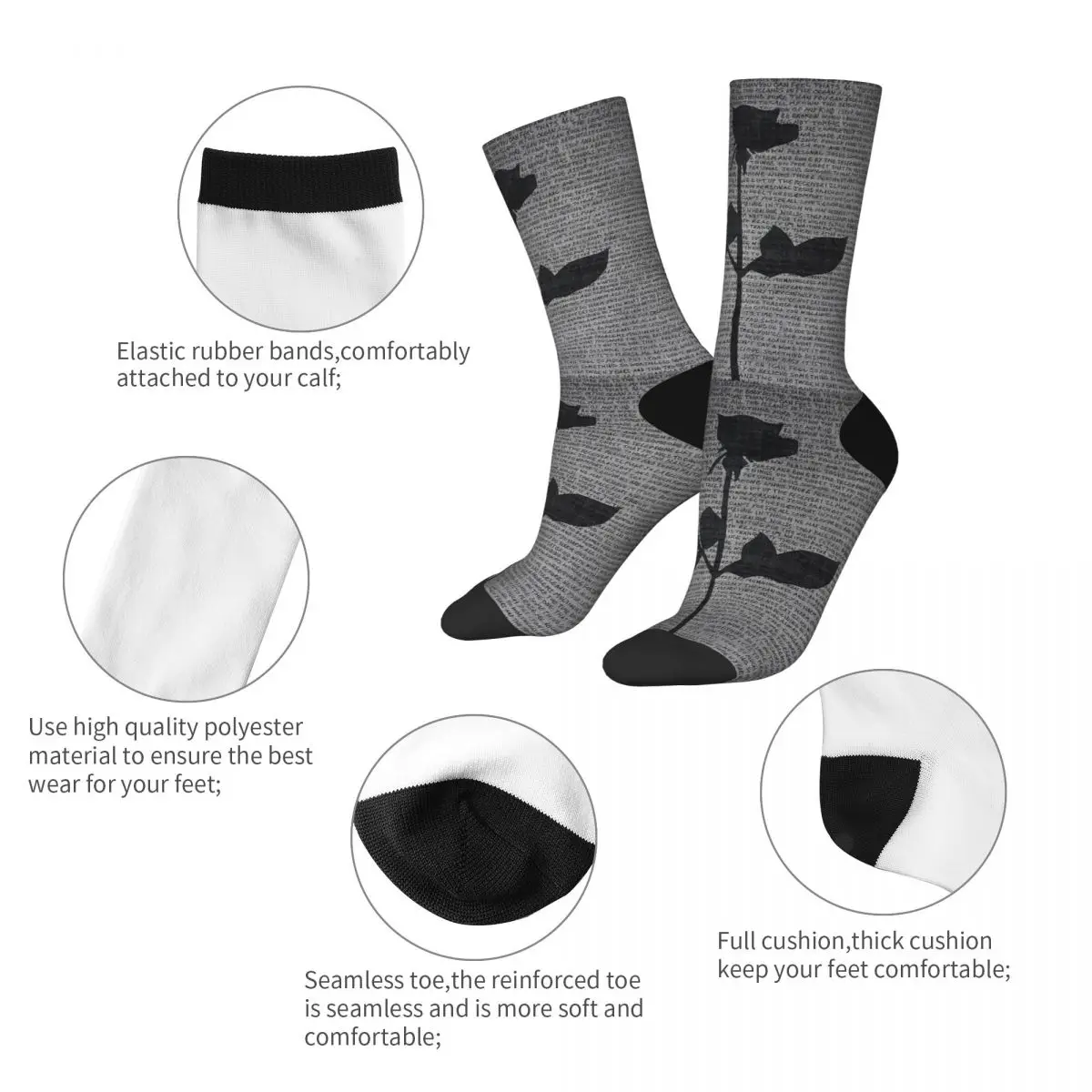 Best Selling Depeches Mode Violator Sock Men Women Casual Retro Socks Novelty Spring Summer Autumn Winter Middle Tube Socks Gift