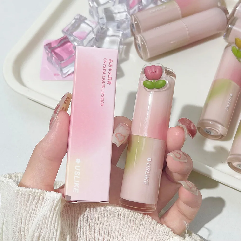 Kawaii Flower Lip Tint Glossy Lip Tint Korean Cosmetics Kawaii Makeup Long-Lasting Liquid Lipstick Beauty Products For Women