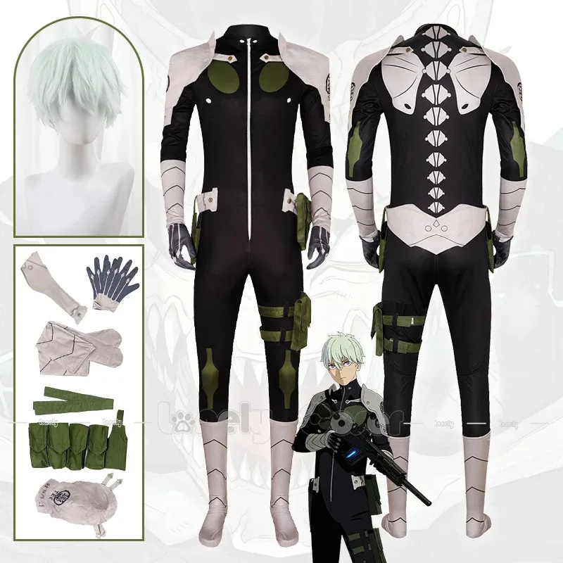 

Anime Kaiju No. 8 Leno Ichikawa Cosplay Costume Wig Jumpsuit Bag Gloves Socks Ichikawa Reno Uniform Halloween Party
