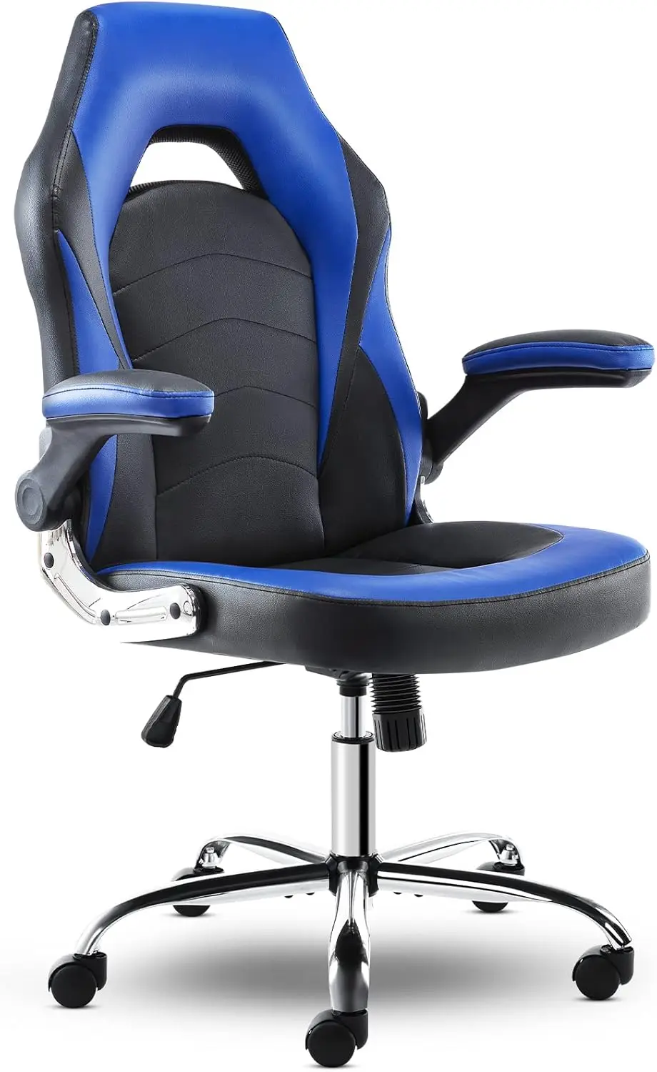 

Ergonomic Gaming Office Chair - Pu Leather Executive Swivel Computer Desk Chair With Flip-Up Armrests And Lumbar Support For