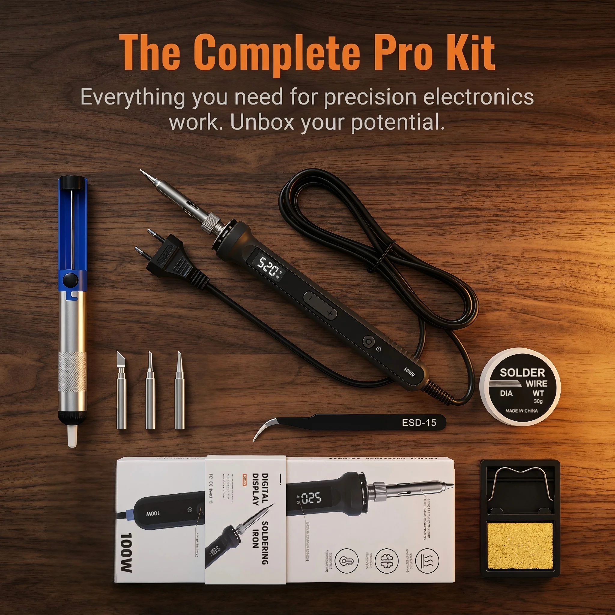 100W Digital Soldering Iron Ki - огляд і ціна Diy Electronics Circuits