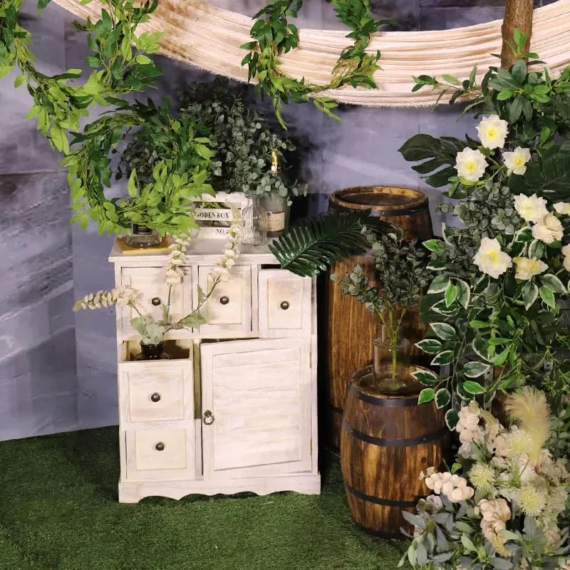 Wedding wooden props, drawers, table ornaments, outdoor wedding wooden frame, retro storage box, welcome area, stage cabinet