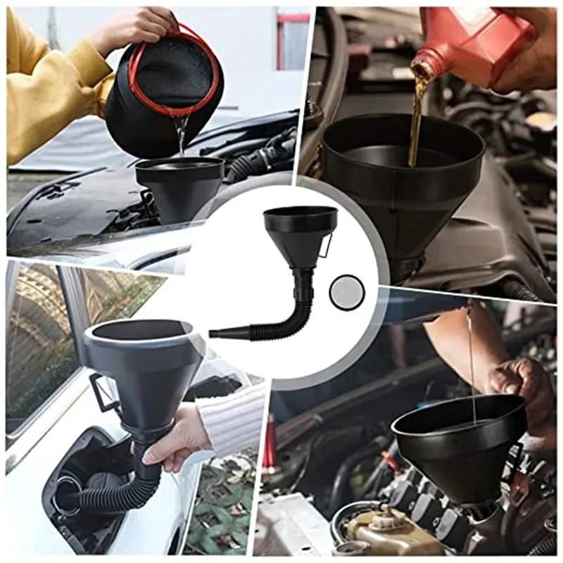 Car Engine Refueling Funnels with Filter Extension Pipe for Auto Motorcycle Truck Oil Petrol Diesel Gasoline Fuel Funnel Tools