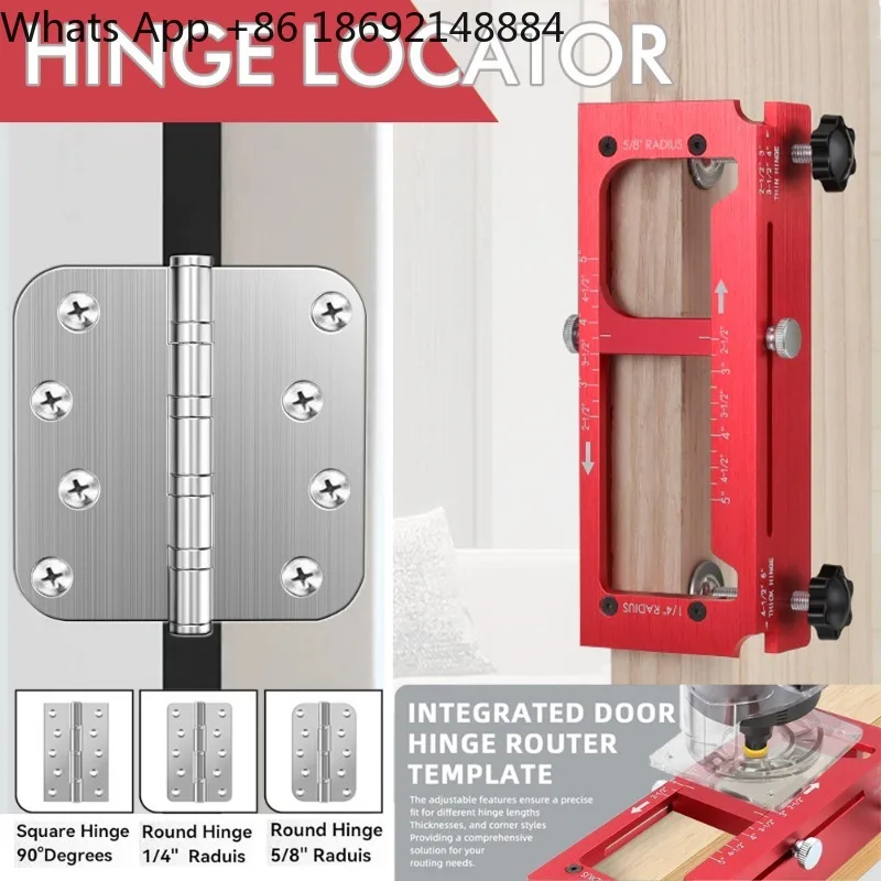 

Aluminum Hinged Door Lock Hole Positioner, Door Hinge Mounting Kit, Woodworking Hole Opening Tool
