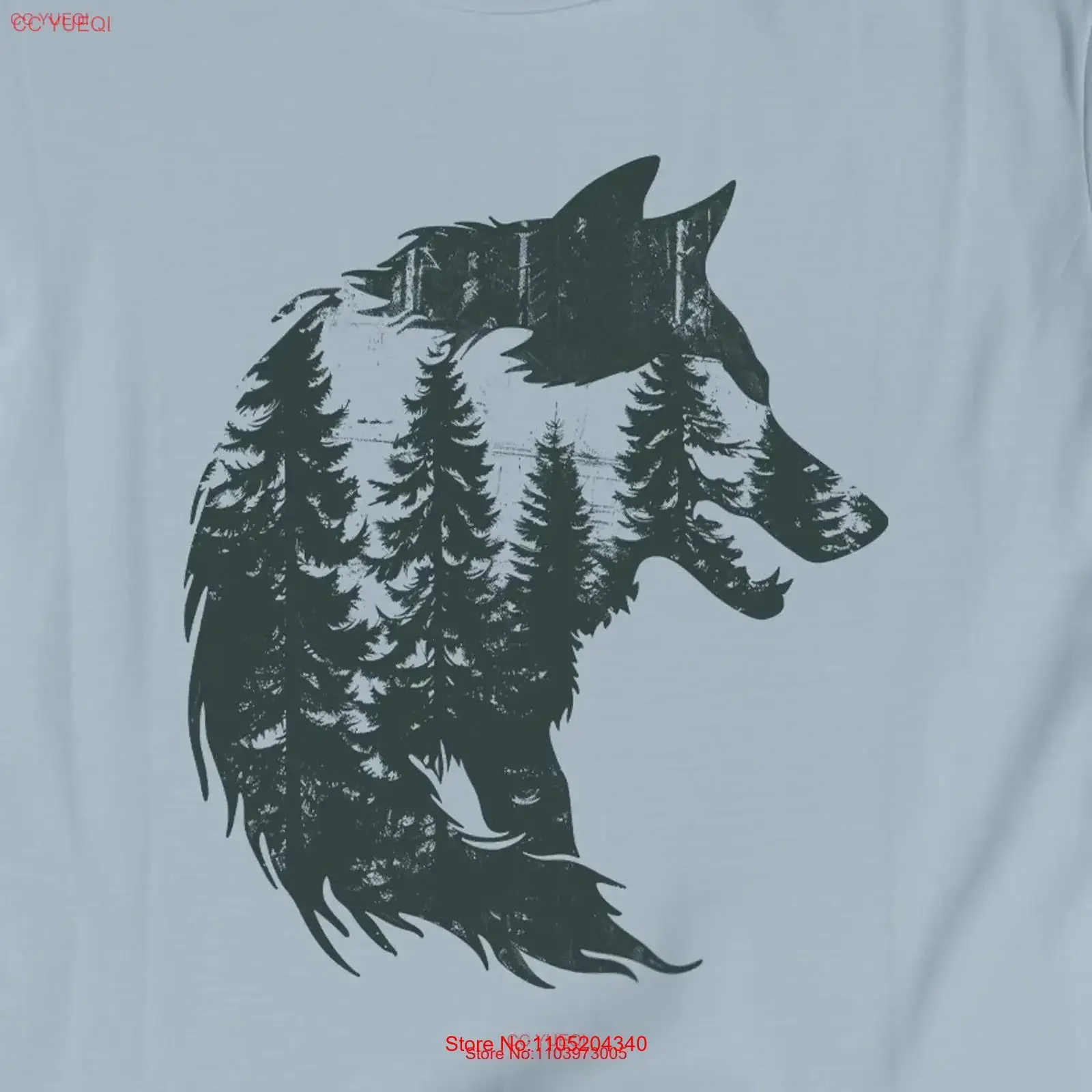 

Wolf Silhouette Forest T Shirt Wilderness Woods Nature Inspired Wildlife Top Best for Him Dad Birthday vintage Washed Soft