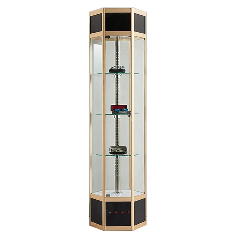 custom.360-Degree Rotating Glass Showcase Luxury Glass Display Cabinet