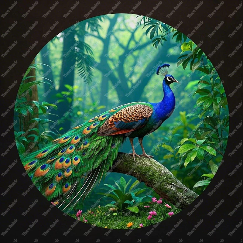 Three Ratels QHH17 Jungle Peacock Art Wall Stickers For home decoration