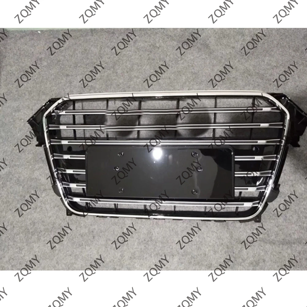 With/Logo For Audi A4/A4L 2013 2014 2015 2016 Car Front Bumper Grille Centre Panel Styling Upper Grill (Modify S4 style)