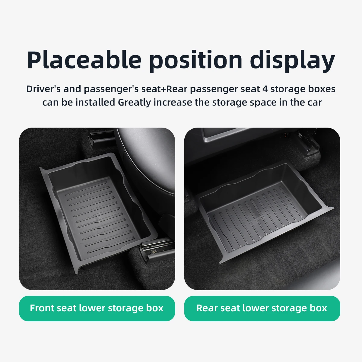 For Tesla Model Y Under Seat Storage Box Car Interior Accessories Drawer Type Organizer Storage Lower Box Case 2017-2024