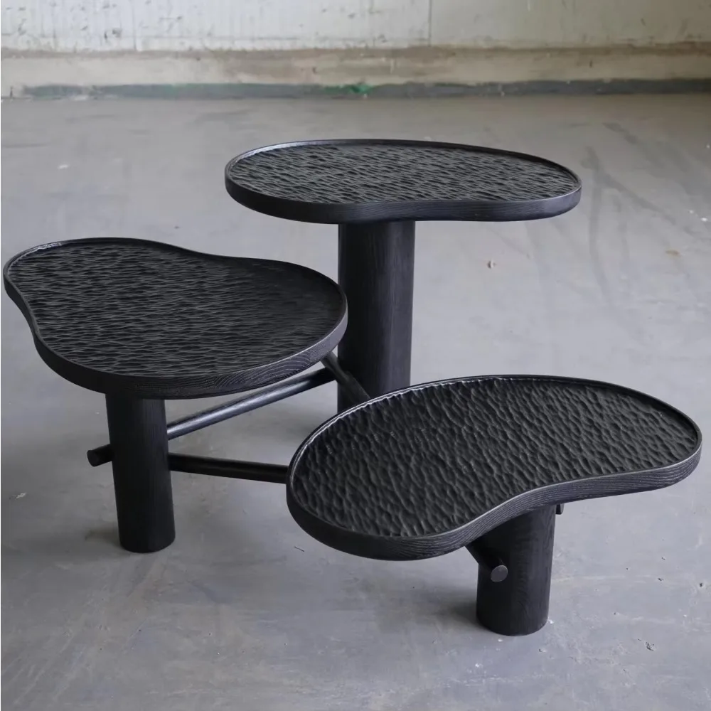 Wabi-sabi Style Solid Wood Coffee Table Modern Minimalist Light Luxury Living Room Home Irregular Shape Designer Coffee Table