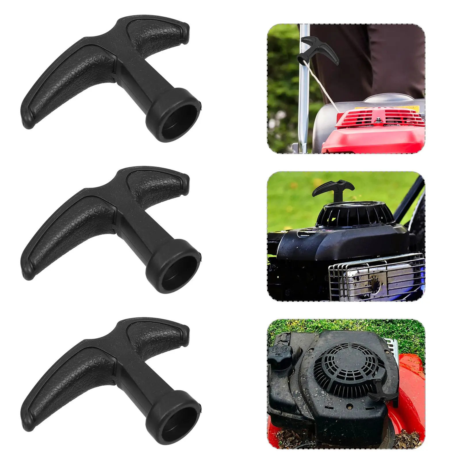 6 pezzi maniglia di avviamento per tosaerba manopole per utensili elettrici in plastica ABS nera dado bullone cavo di ricambio per motosega motore trimmer
