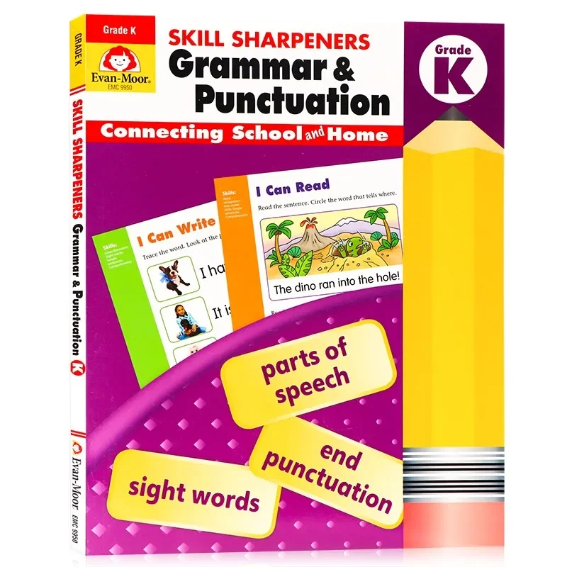 

Evan-Moor Skill Sharpeners Grammar and Punctuation Grade K Workbook,aged 3 4 5 6, English book 9781629388687