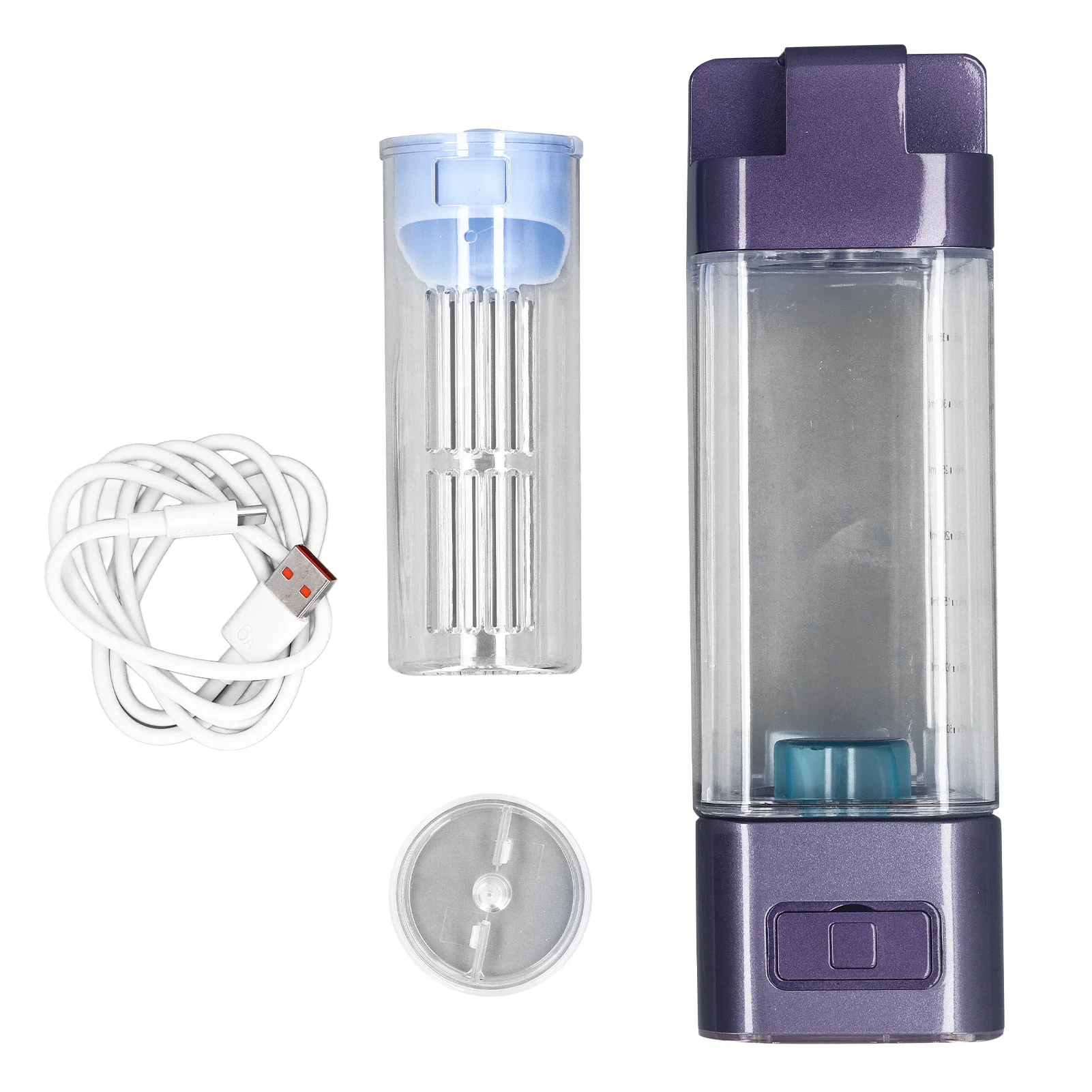 Bouteille d'eau carrée d'hydrogène de 350ml 5V PCTG 2000 à 9000PPB, tasse de générateur d'eau riche en hydrogène Portable scellée pour le bureau et la maison